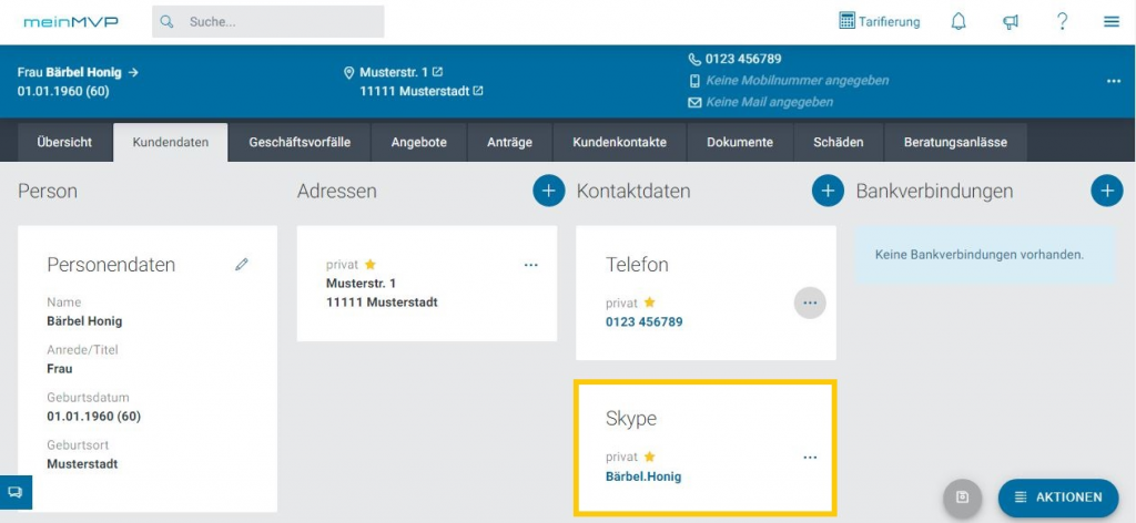 Videotelefonie - das bietet Ihnen meinMVP mit Skypelink